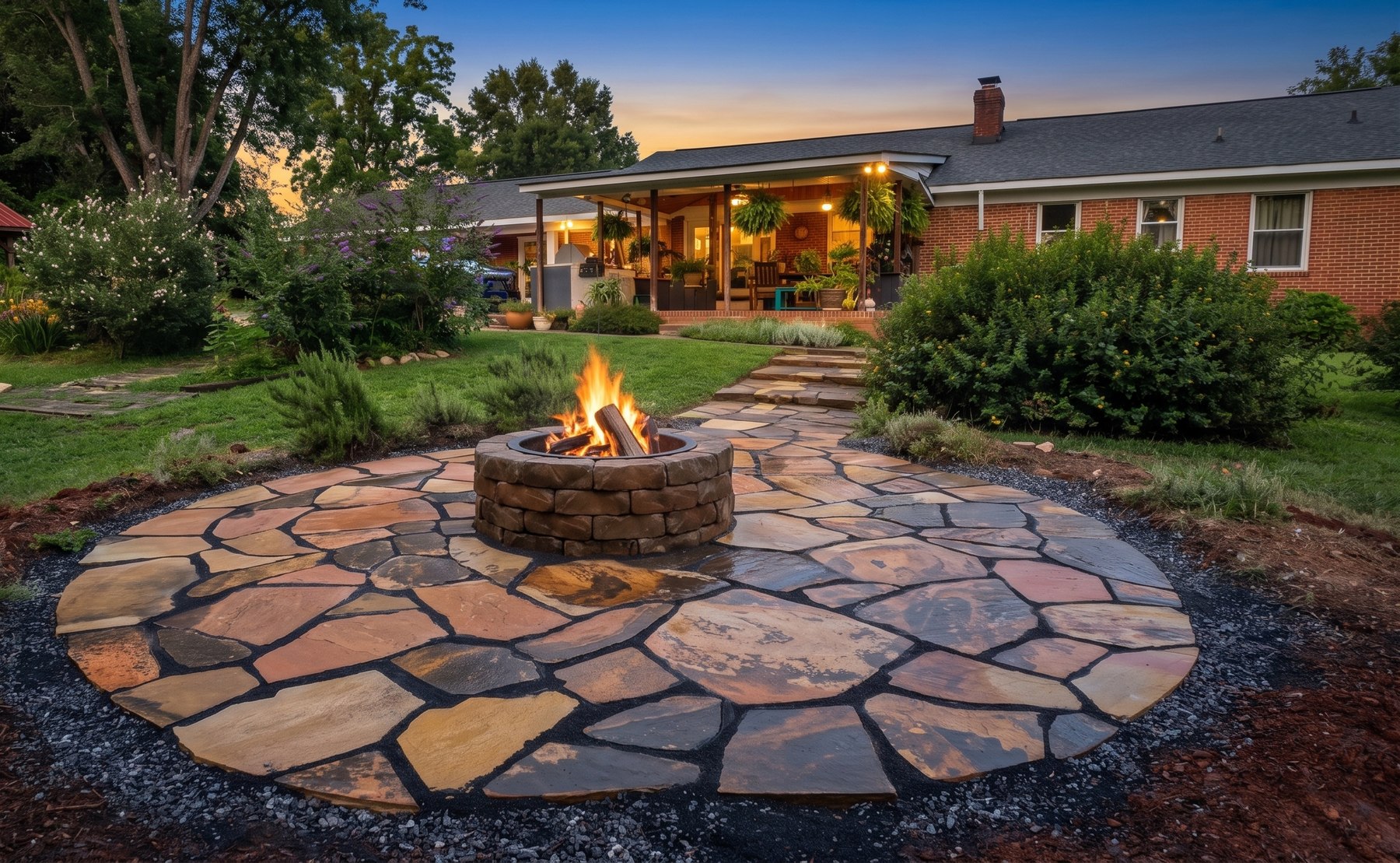 Flagstone Patio & Firepit